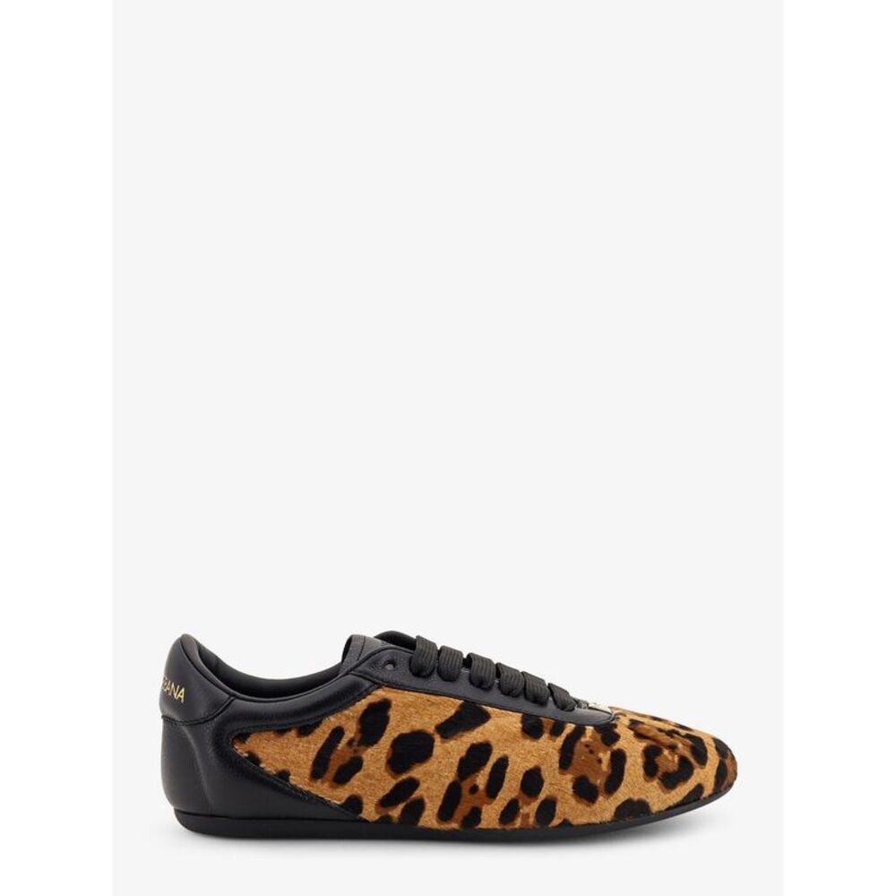 Dolce & Gabbana Women Ponyskin Sneakers With Metal Dg Logo